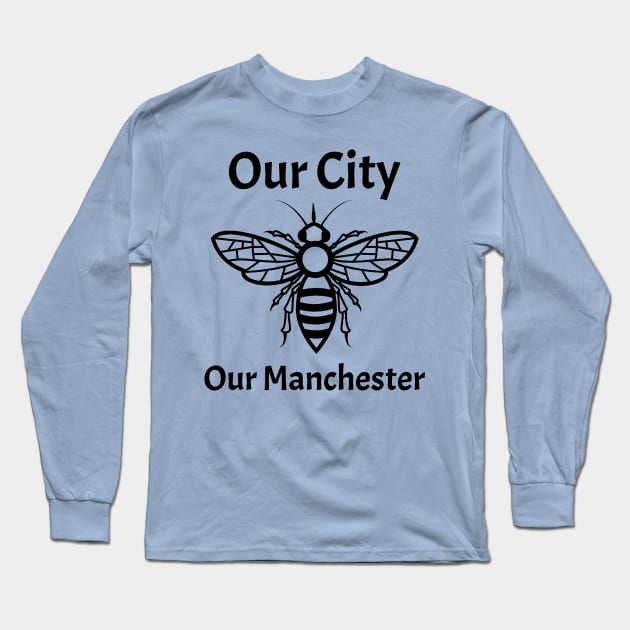 Our City, Our Manchester Worker Bee Long Sleeve T-Shirt by tribbledesign